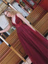 A Line V Neck Tulle Prom Dress with Beading LBQ3042